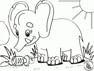 раскраска слон